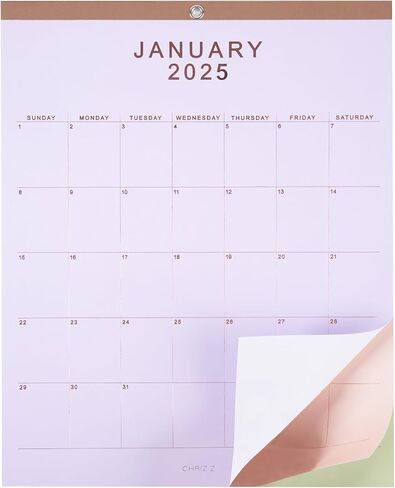 2024 Wall Calendar - 12" x 15" Rose Gold Foil Lettering Monthly Planning Hanging Peel Off Large Print Wall/Desk Calendar on Multi-Color Paper - January 2024 to December 2024 in Saudi Arabia
