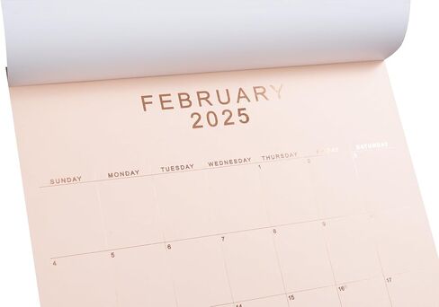 2024 Wall Calendar - 12" x 15" Rose Gold Foil Lettering Monthly Planning Hanging Peel Off Large Print Wall/Desk Calendar on Multi-Color Paper - January 2024 to December 2024 in Saudi Arabia