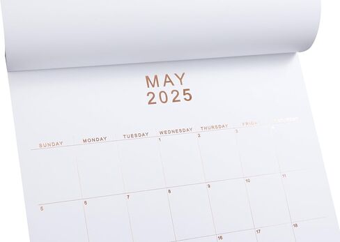2024 Wall Calendar - 12" x 15" Rose Gold Foil Lettering Monthly Planning Hanging Peel Off Large Print Wall/Desk Calendar on Multi-Color Paper - January 2024 to December 2024 in Saudi Arabia
