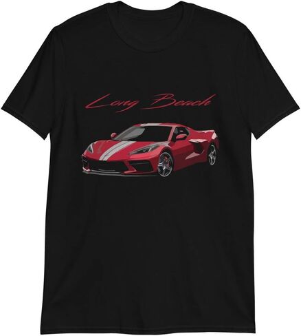2020 2021 Long Beach Red 'Vette C8 Short-Sleeve Unisex T-Shirt in Saudi Arabia