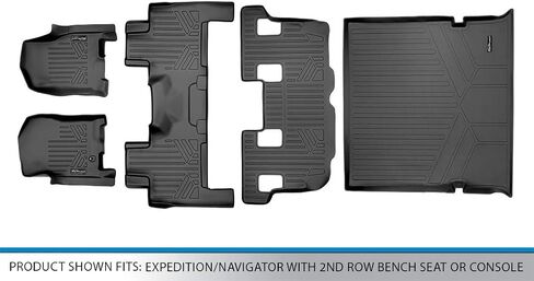 MAXLINER Floor Mats Cargo Liner Behind 2nd Row Set Black for 2007-2010 Expedition/Navigator with 2nd Row Bench Seat or Console (No EL or L Models) in Kuwait