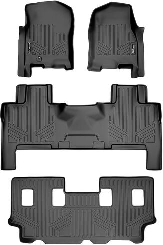 SMARTLINER Floor Mats 3 Row Liner Set Black Compatible with 2007-2010 Expedition EL/Navigator L with 2nd Row Bench Seat or Console in Saudi Arabia