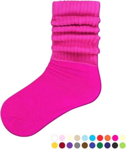 PICCOLO HOSIERY Lightweight Scruch Slouch Socks Unisex Girls Boys 20 bright color options Infant Toddler Child in Kuwait