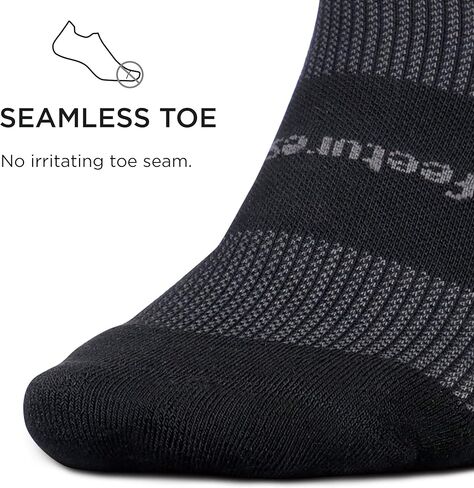 Feetures High Performance Light Cushion No Show Tab Heather Gray Size Large in Kuwait