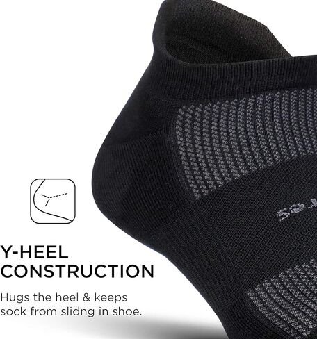 Feetures High Performance Light Cushion No Show Tab Heather Gray Size Large in Kuwait