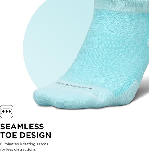 Feetures High Performance Light Cushion No Show Tab Heather Gray Size Large in Kuwait