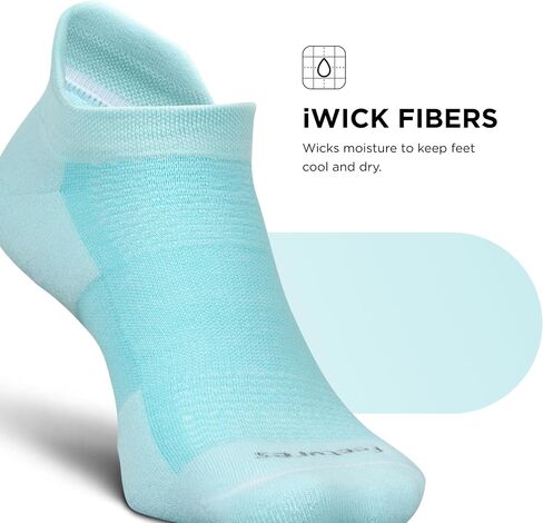 Feetures High Performance Light Cushion No Show Tab Heather Gray Size Large in Kuwait