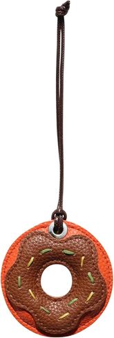 PU Leather Bag Pendant,Donut Shaped 3D Accessory,Sweet Two Tone Lychee Patterned Leather Ornament (cherry blossom pink) in Kuwait