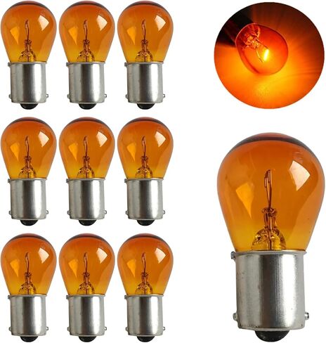 10PCS Car 1156 Turn Signal Light, Mini P21W 1141 High Brightness Stable Filament Brake Light Bulb, 12V 21W BA15S Waterproof Halogen Bulb for Taillight Parking Lights Replacement (Clear) in Saudi Arabia