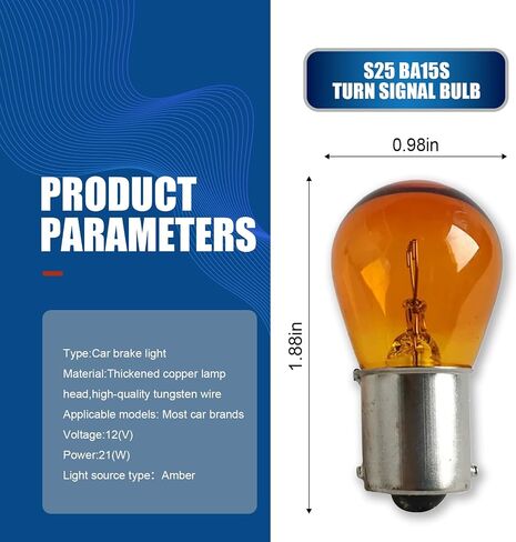 10PCS Car 1156 Turn Signal Light, Mini P21W 1141 High Brightness Stable Filament Brake Light Bulb, 12V 21W BA15S Waterproof Halogen Bulb for Taillight Parking Lights Replacement (Clear) in Saudi Arabia