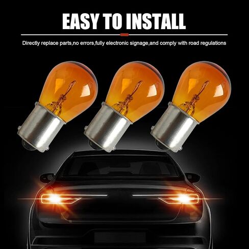 10PCS Car 1156 Turn Signal Light, Mini P21W 1141 High Brightness Stable Filament Brake Light Bulb, 12V 21W BA15S Waterproof Halogen Bulb for Taillight Parking Lights Replacement (Clear) in Saudi Arabia