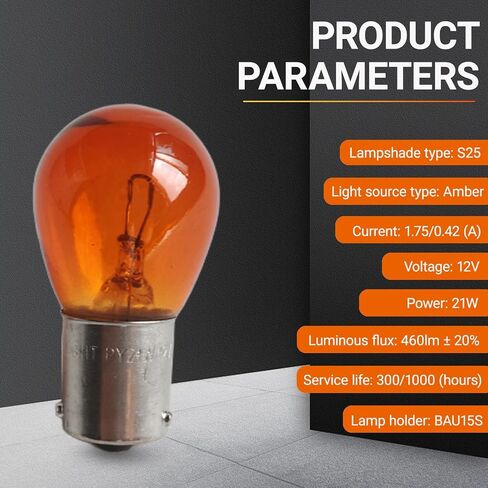 10 PCS CAR PY21W S25 12V21W BAU15S المصباح الكهربائي ، لمبة ضوء الفرامل بديل لمبة ضوء ، المصباح المصغر المصباح المصباح المصابيح المصباح المصغر ، استبدال السيارات والشاحنات وسيارات الدفع الرباعي والدراجات النارية (AMBER) in Kuwait