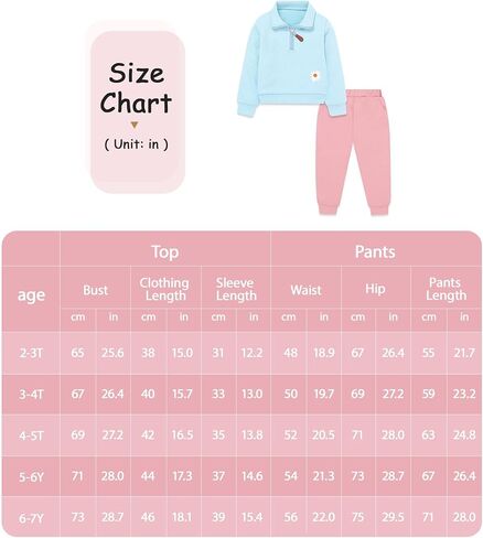 ZOEREA Kids Toddler Girls Clothes Outfits 2 Piece Zip Tops Long Sleeve Fashion Fall Winter Clothing Set 2-7 Years in Kuwait
