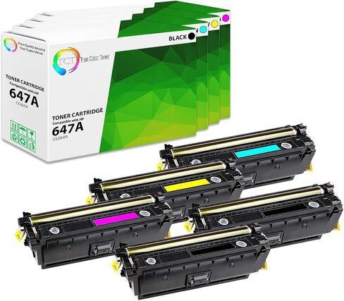 TCT 647A 648A Toner Cartridge 4 Pack - Premium Compatible Replacement for HP 647A 648A CE260A CE261A CE262A CE263A Works With HP Color LaserJet CP4520 CP4025 CP4525 Printer (Black Cyan Magenta Yellow) in Kuwait