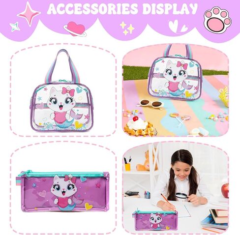 Meetbelify Clear Backpack for Boys School Backpacks for Elementary Kindergarten Student Kids 16inch Heavy Duty Transparent School Bag with Lunch Bag Pencil Case Set for Boys and Girls Ages 5-8 in Kuwait