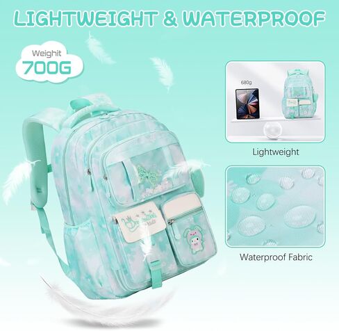 حقائب الظهر للفتيات ، حقيبة ظهر للبنات مع صندوق غداء معزول وحالة قلم رصاص للأطفال المراهقين الطالب في المدرسة الثانوية الابتدائية ، مجموعة الكتب المدارس المدارس الرائعة (الوردي) in Kuwait