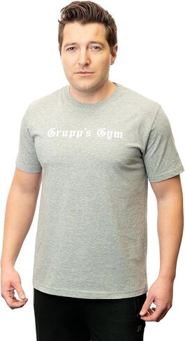 قميص Grupp's Gymnasium Athletic Thirt - Tees Workout Apparel Tees - Gray Mix in Kuwait