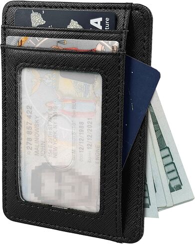 Personalized Initial Card Wallet - Deep 3D Embossed Floral Leather Slim RFID Blocking Holder, Ultra-Thin 0.8cm Custom Monogram Gift for Men & Women (R, Retro Brown) in Saudi Arabia