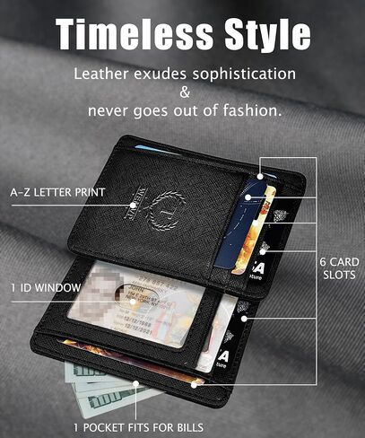 Personalized Initial Card Wallet - Deep 3D Embossed Floral Leather Slim RFID Blocking Holder, Ultra-Thin 0.8cm Custom Monogram Gift for Men & Women (R, Retro Brown) in Saudi Arabia