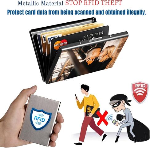 Textured Stainless Steel RFID Card Holder – Anti-Slip Etched Metal Credit Card Case with Unique Chevron Pattern – Slim Wallet for Men & Women (Silver Finish) in Saudi Arabia