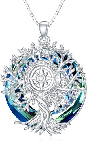 PROESS Stingray Compass Necklace 925 Sterling Silver Compass Pendant Ocean Stingray Necklace Graduation Jewelry Gifts for Women Men in Kuwait