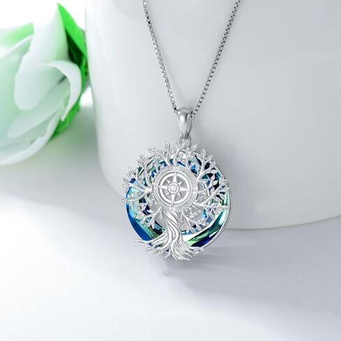 PROESS Stingray Compass Necklace 925 Sterling Silver Compass Pendant Ocean Stingray Necklace Graduation Jewelry Gifts for Women Men in Kuwait