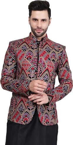 WINTAGE Men's Embroidered Velvet Bandhgala in Kuwait