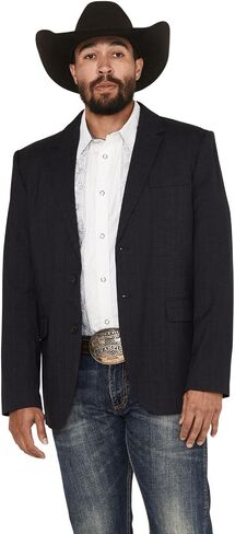 Panhandle Rock & Roll Denim Men Men Plaid Print Slim Sportcoat - BM96C06099 40 Reg US Black in Saudi Arabia