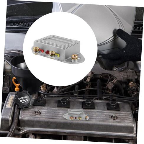 HEALLILY Automobile Electronic Regulator Rectifier Stabilizer Car Voltage Regulator Universal Stabilization Kit Iron Silver in Saudi Arabia