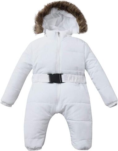 Baby Boys Girls Snowsuit Infant Puffer Jacket Hooded Jumpsuit One-Piece Ski Suit Winter Down Coat with Fur Collar in Saudi Arabia