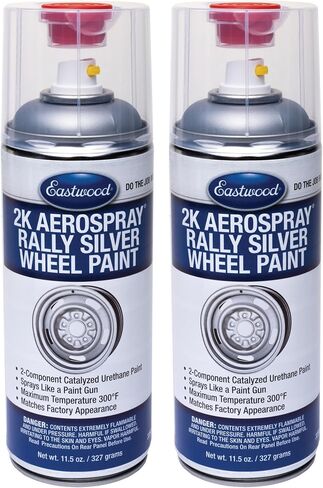 Eastwood 2K محفزة Aerospray دائمة الانتهاء من Rally Wheel Silver Urethane Paint | 11.5 أوقية | 2 عبوة in Kuwait