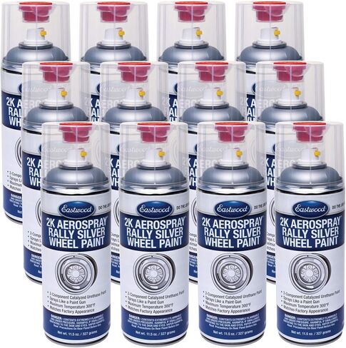 Eastwood 2K محفزة Aerospray دائمة الانتهاء من Rally Wheel Silver Urethane Paint | 11.5 أوقية | 2 عبوة in Kuwait