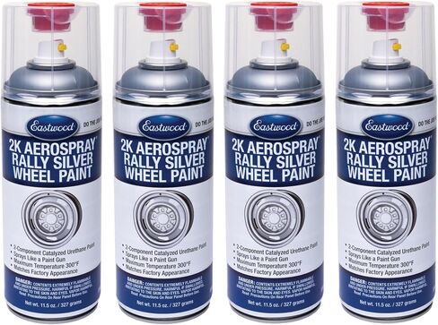 Eastwood 2K محفزة Aerospray دائمة الانتهاء من Rally Wheel Silver Urethane Paint | 11.5 أوقية | 2 عبوة in Kuwait