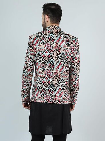 WINTAGE Men's Embroidered Velvet Bandhgala in Kuwait