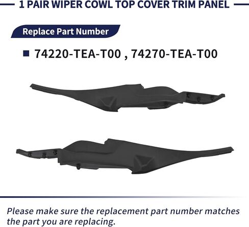 2Pcs Front Windshield Wiper Cowl Top Cover Trim Panel 74220-TEA-T00, 74270-TEA-T00 Compatible with Honda Civic 2017 2018 2019 2020 2021 Windshield Wiper Side Cowl Extension Trim Cover in Saudi Arabia