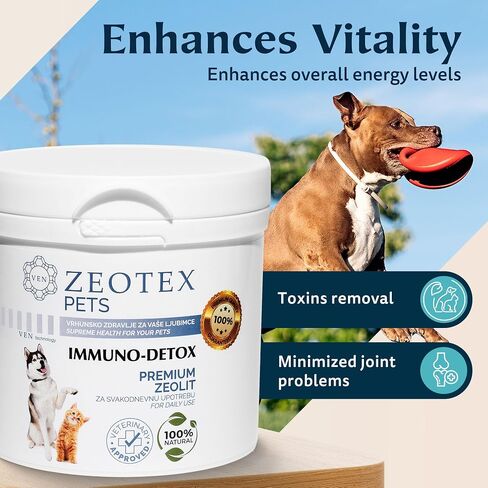 Pets Zeolite Powder | 100% Natural Food Supplement for Immunity & Detox | Vitality | Better Digestion | Liver Health | Joint Problems | Suitable for All Pets - 120g / 4.23 oz. in Saudi Arabia