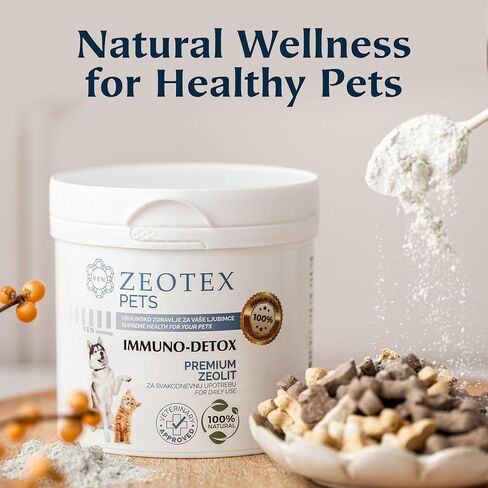 Pets Zeolite Powder | 100% Natural Food Supplement for Immunity & Detox | Vitality | Better Digestion | Liver Health | Joint Problems | Suitable for All Pets - 120g / 4.23 oz. in Saudi Arabia