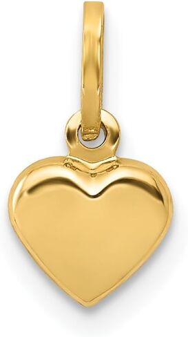 Jewelry Affairs 14K Yellow Gold Puffed Heart Charm Pendant, 11x6mm in Saudi Arabia