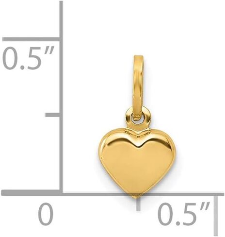 Jewelry Affairs 14K Yellow Gold Puffed Heart Charm Pendant, 11x6mm in Saudi Arabia