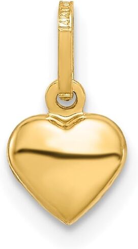 Jewelry Affairs 14K Yellow Gold Puffed Heart Charm Pendant, 11x6mm in Saudi Arabia