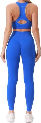 Workout Sets for Women 2 Piece Seamless High-Waisted Leggings with Padded Stretchy Sports Bra Sets Gym Outfits in Kuwait