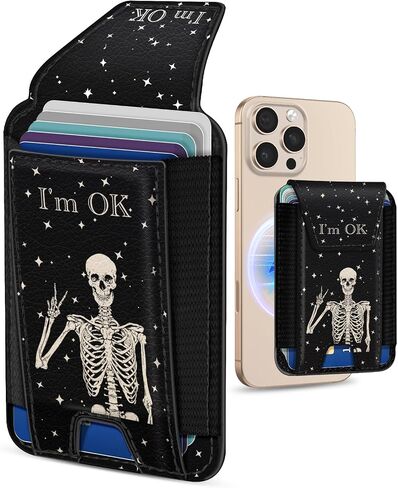 Shorogyt Compatible with Magsafe Wallet for Women - Phone Wallets for Magnetic Card Holder Mag Rfid Daisy for iPhone 16/15/14/13/12 Series Cute with Elastic and Flap Cover, Fit 7 Cards in Saudi Arabia