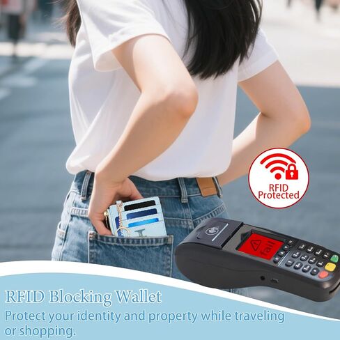 Card Wallets for Women,RFID Blocking Credit Card Holder Initial Wallet with D-Shackle ID Window and key chain wallet,Personalized Birthday Gifts for Women Her Freind Sister Girlfriend in Saudi Arabia