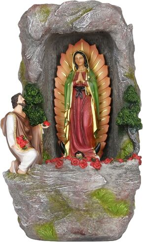 Cannan Virgen De Guadalupe Con Juan Diego Fuente Agua 18" Our Lady Guadalupe Tabletop Water Fountain Pump W/Led Multicolor in Saudi Arabia