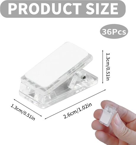 36pcs Clear Plastic Clips for Hanging Photos Light Small Binder Clips for Hanging Tapestry,Pictures, Paper, Posters Display,Mini Clothespins,Transparent Clips for Home Office Decor in Saudi Arabia