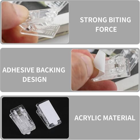 36pcs Clear Plastic Clips for Hanging Photos Light Small Binder Clips for Hanging Tapestry,Pictures, Paper, Posters Display,Mini Clothespins,Transparent Clips for Home Office Decor in Saudi Arabia