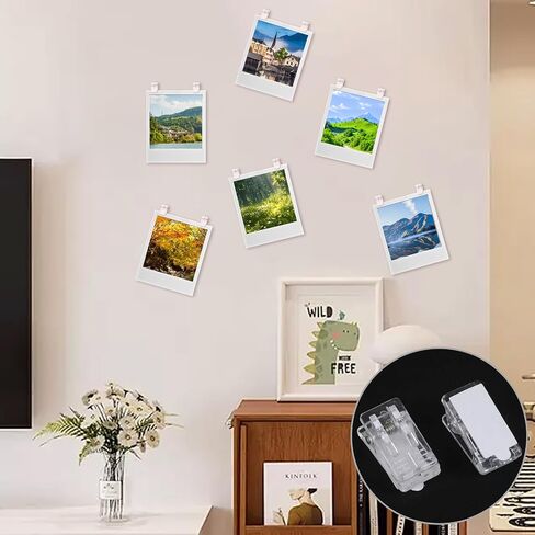 36pcs Clear Plastic Clips for Hanging Photos Light Small Binder Clips for Hanging Tapestry,Pictures, Paper, Posters Display,Mini Clothespins,Transparent Clips for Home Office Decor in Saudi Arabia