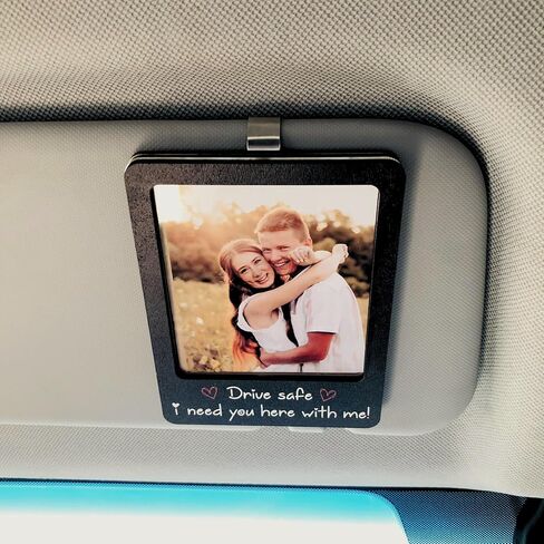 Drive Safe I Need You Here With Me Visor Car Photo Holder, Drive Safe I Love You Visor Clip Picture Frame Couples Magnetic Picture Holder Valentines Day Gifts for Him Car in Saudi Arabia