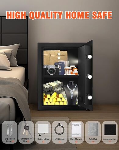 صندوق نقود آمن للتعامل مع الأموال، صندوق نقود قفل مع صينية عملات معدنية قابلة للإزالة، صندوق نقود معدني للنقود مع قفل مفتاح، صندوق أمان محمول بمقبض in Kuwait