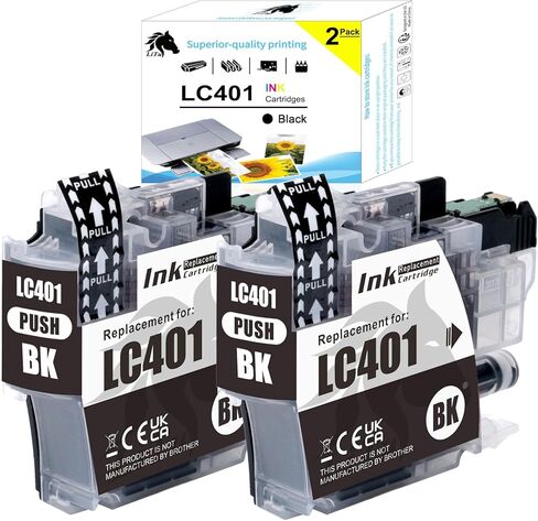 5-Pack Compatible LC401 Ink Cartridges Replacement for Brother LC401 XL BK/C/M/Y for Brother Printer MFC-J1010DW MFC-J1012DW MFC-J1170DW MFC-J1800DW (2 Black, 1 Cyan, 1 Magenta, 1 Yellow) in Kuwait